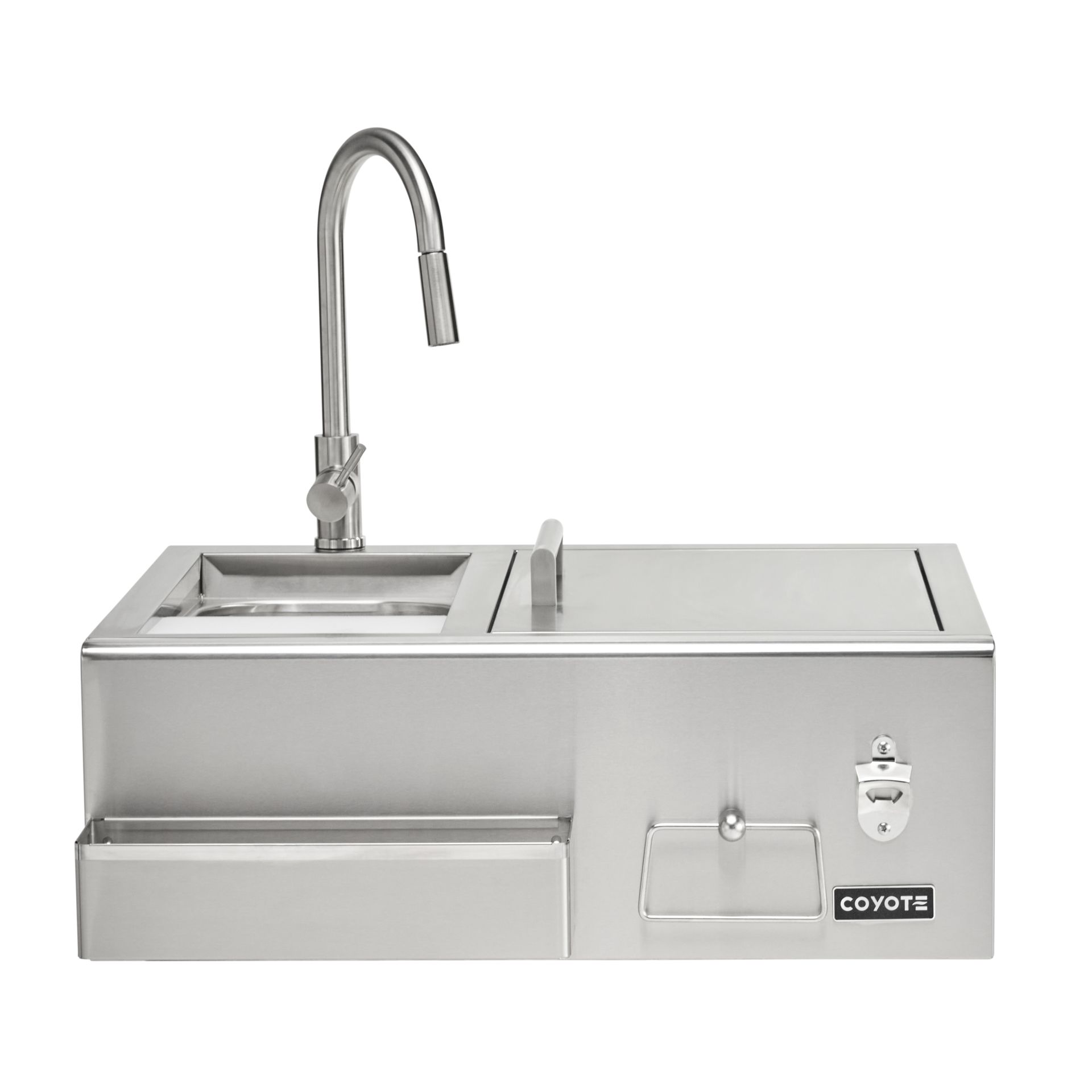 Coyote Built-in Refreshment Center with Sink, Faucet, & Drop in Cooler